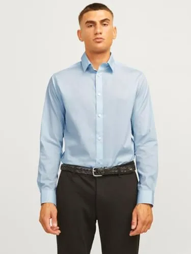 JJ Rebel Jrebgavin Solid Shirt Ls Noos Hemd Blau XS
