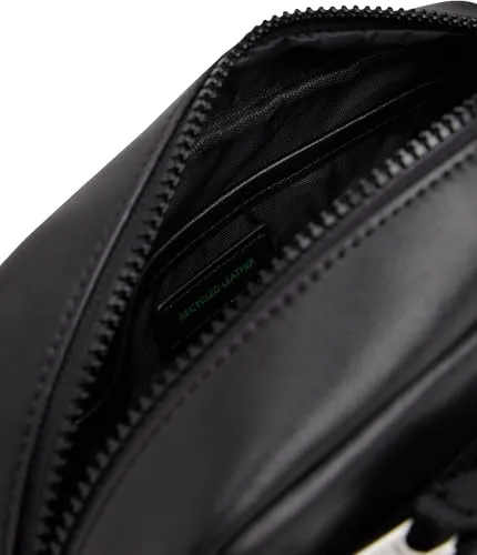Tommy Jeans Linear Washbag Kulturbeutel Leder Schwarz