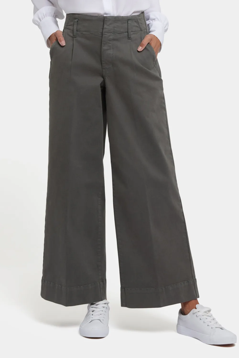 NYDJ Mona Wide Leg Trouser Jeans Vine Leaf grün