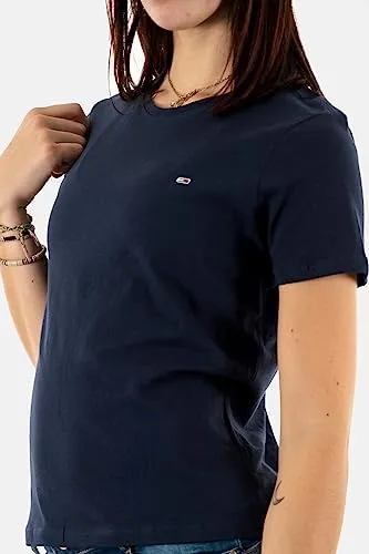 Tommy Jeans TJW Soft T-Shirt S Blau Rundhals Baumwolle