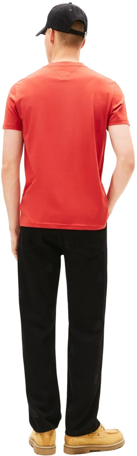 Tommy Jeans Linear Chest Herren T-Shirt Slim Schwarz M