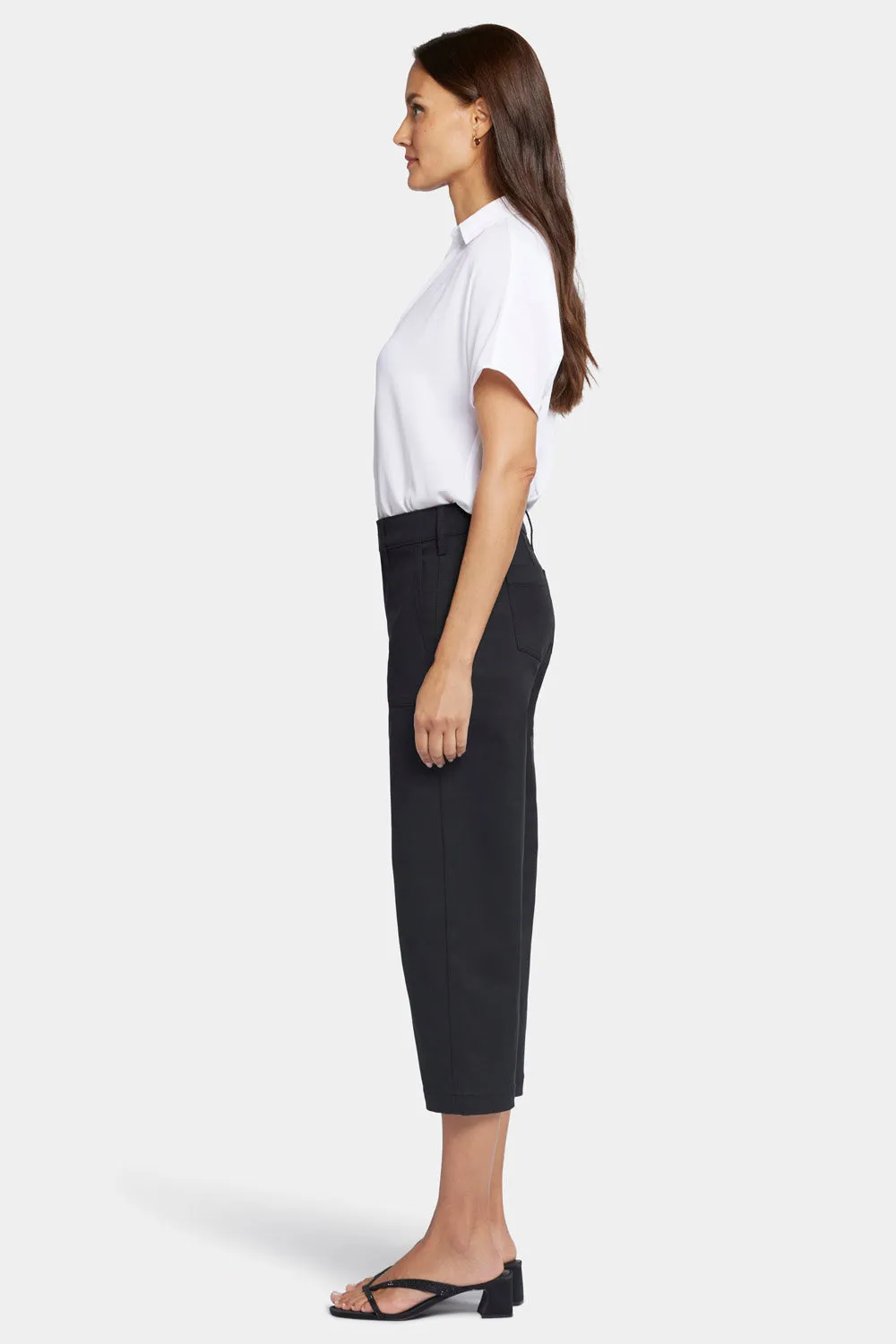 NYDJ Utility Hose Schwarz Stretch-Twill gerade