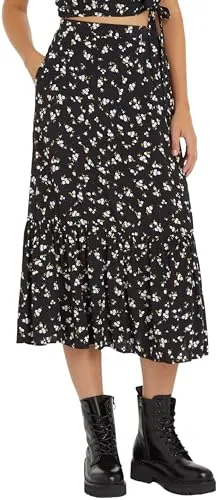 Tommy Jeans Floral Ruffle Midi Rock geblümt
