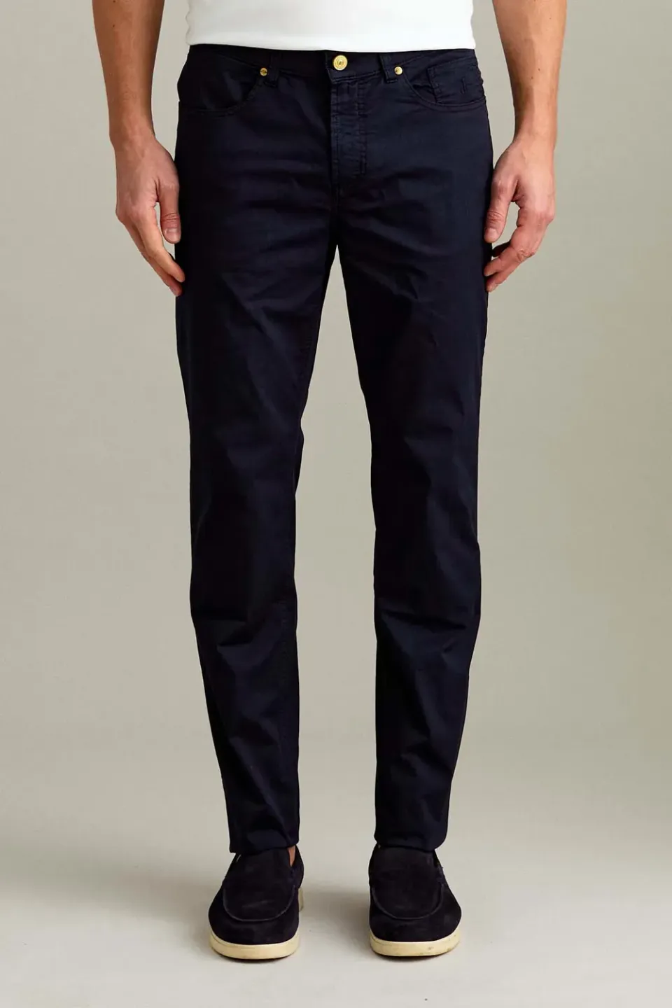Jeckerson Jordan Slim Fit Herrenhose Dunkelblau Gabardine