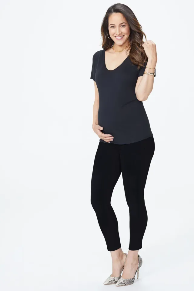 NYDJ Ami Skinny Ankle Umstandsjeans Schwarz Stretch