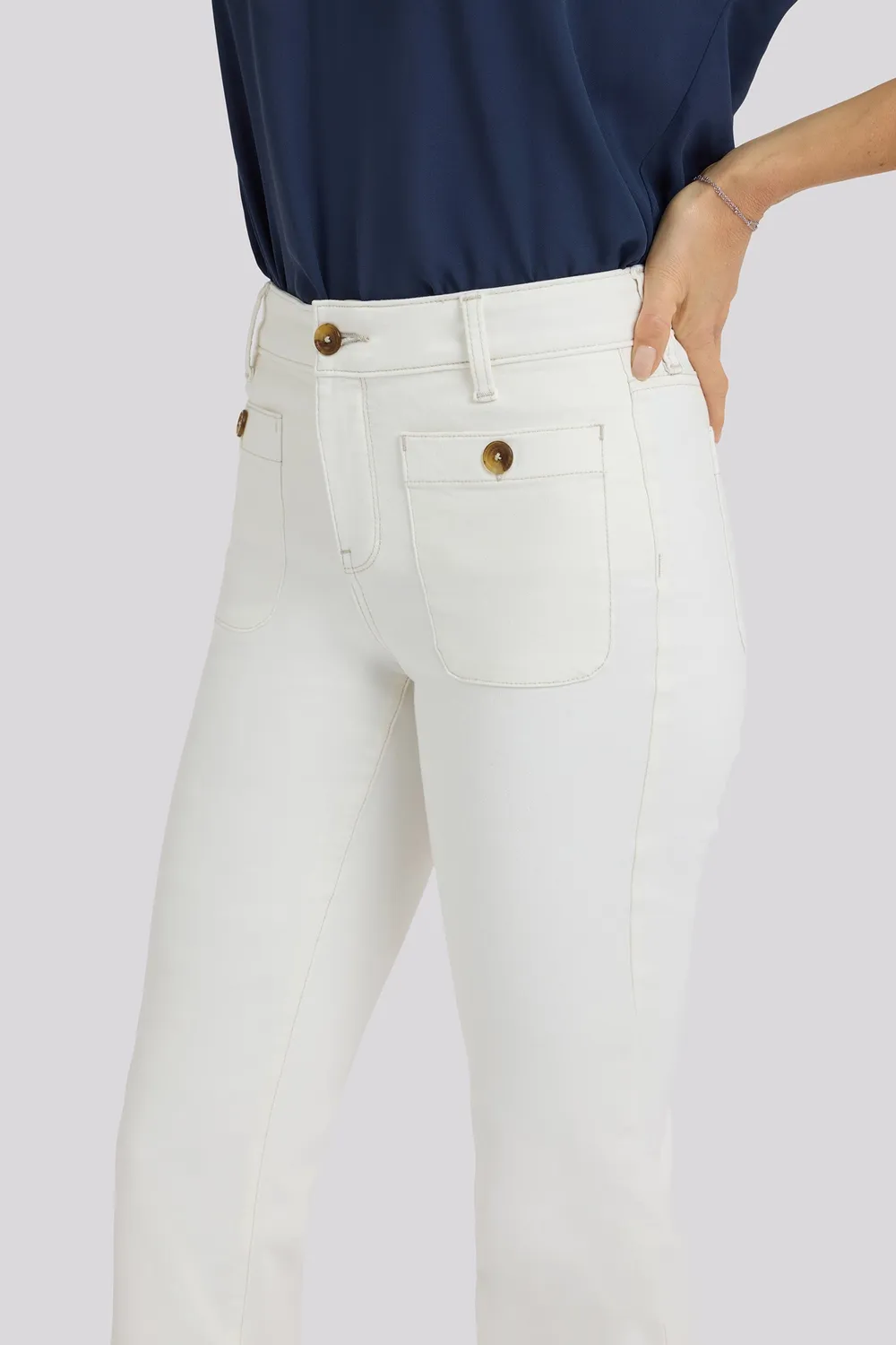 NYDJ Marilyn Straight Tall Jeans Vintage White lang