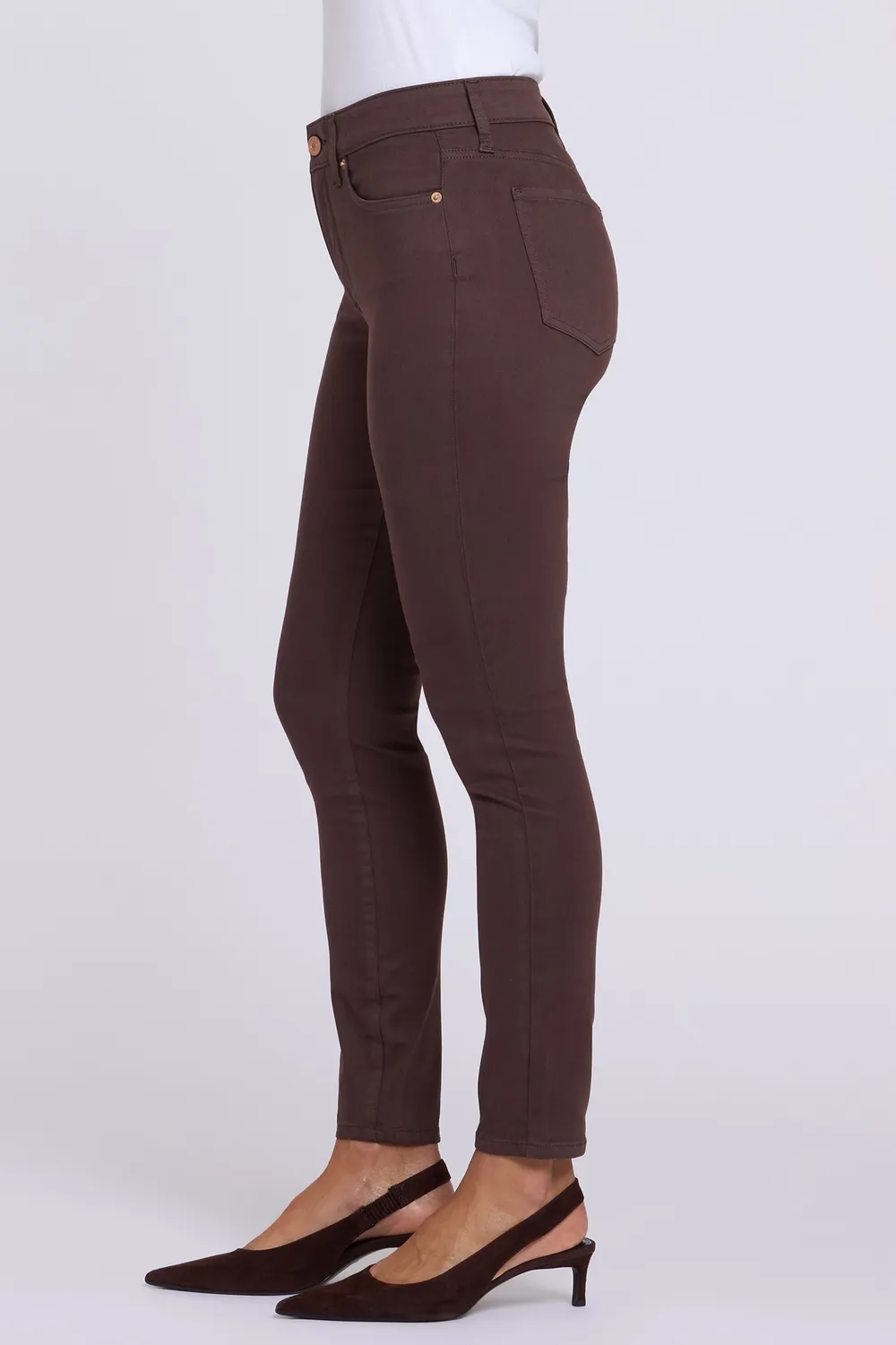 NYDJ Ami Skinny Petite Jeans Bitter Chocolate Stretch