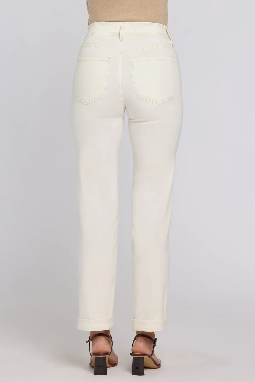 NYDJ Marilyn Straight Jeans Vintage White Petite High Rise