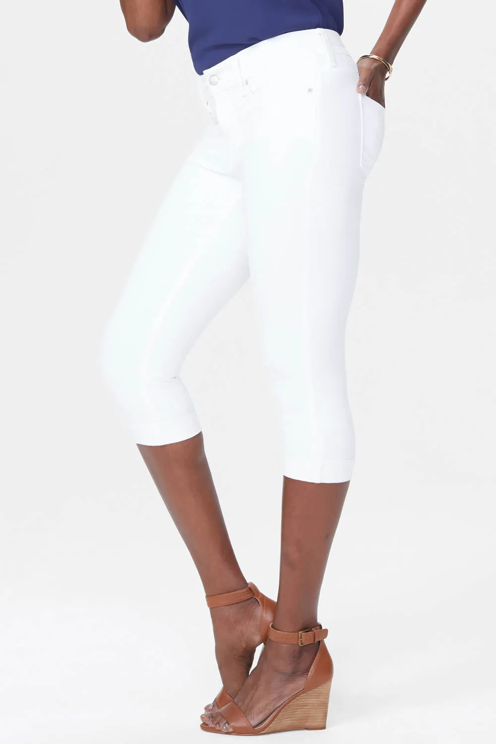 NYDJ Marilyn Straight Crop Petite Jeans Optic White