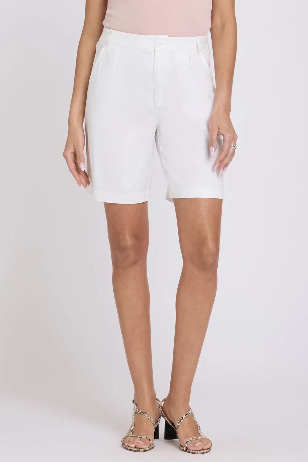 NYDJ Relaxed Petite Shorts Optic White weiß