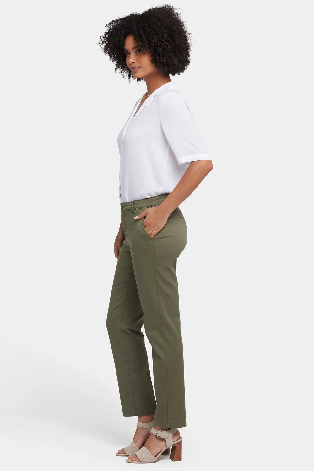 NYDJ Sadie Slim Hose Avocado grün schmal