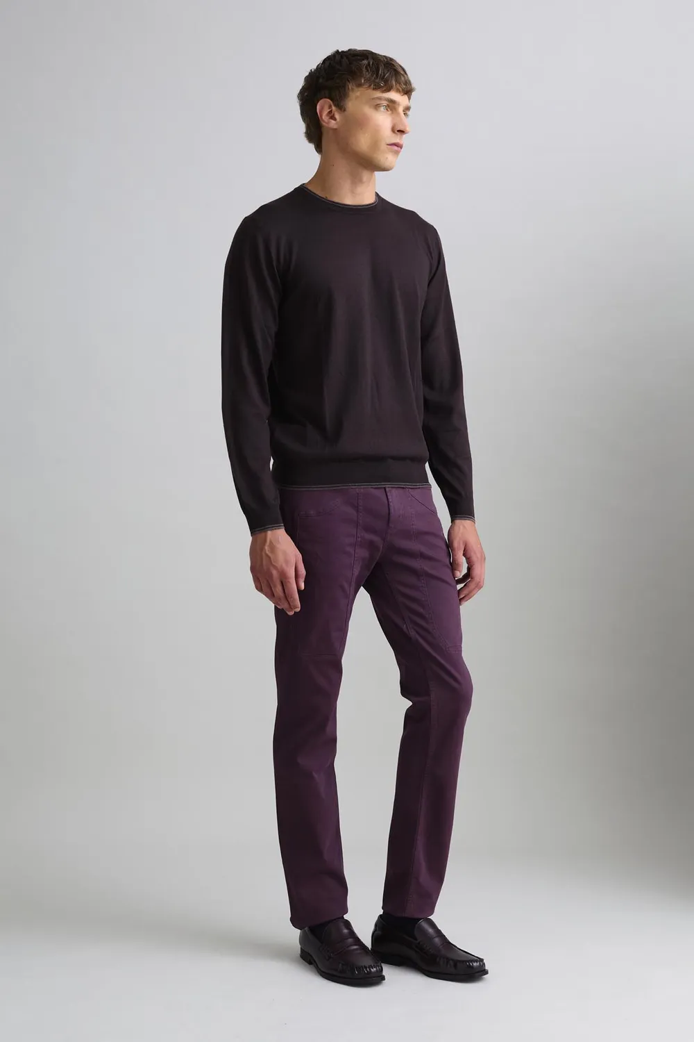 Jeckerson Girocollo Pullover Braun Wollmix Feinstrick
