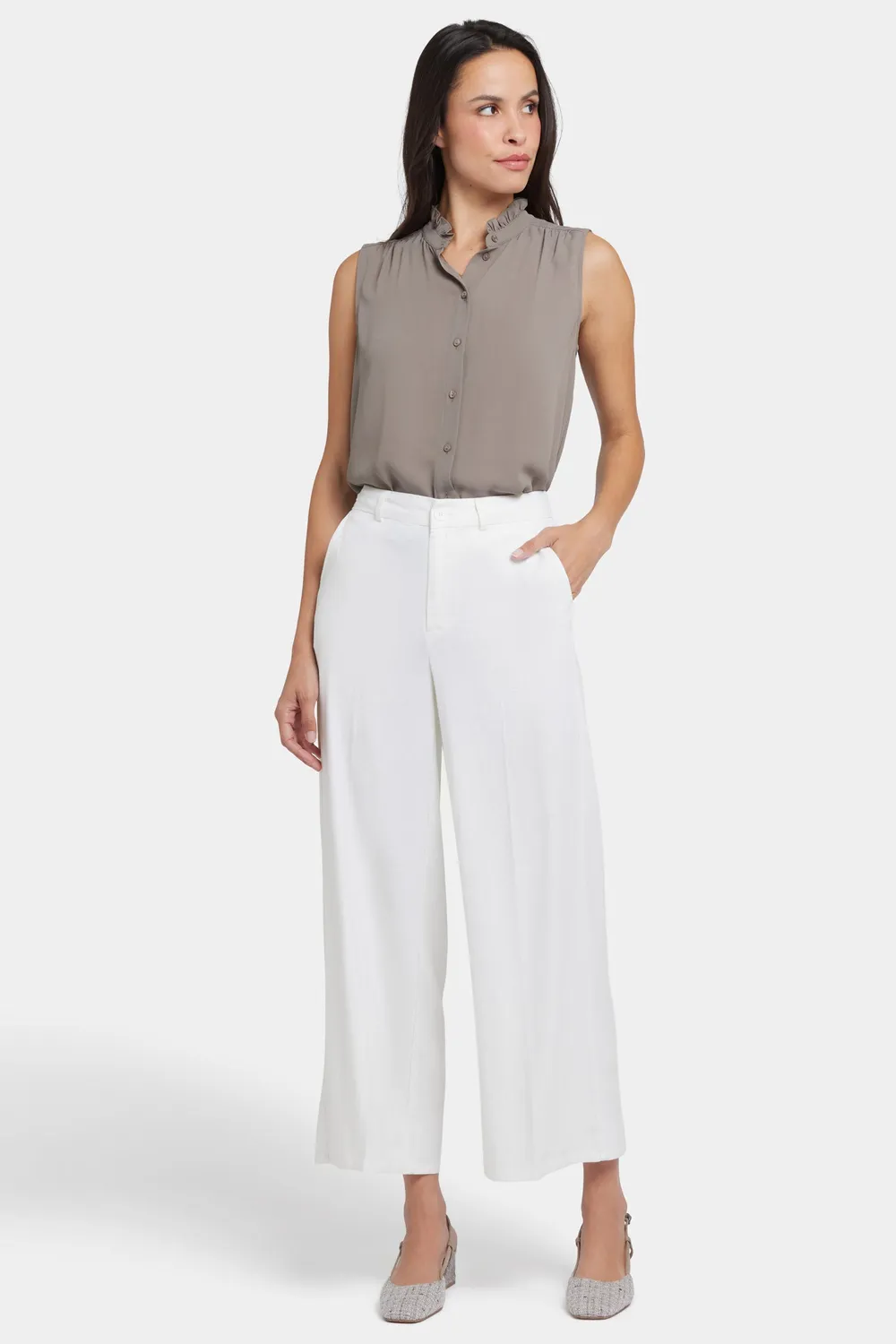 NYDJ Morgan Trouser Stoffhose Weiß Leinen