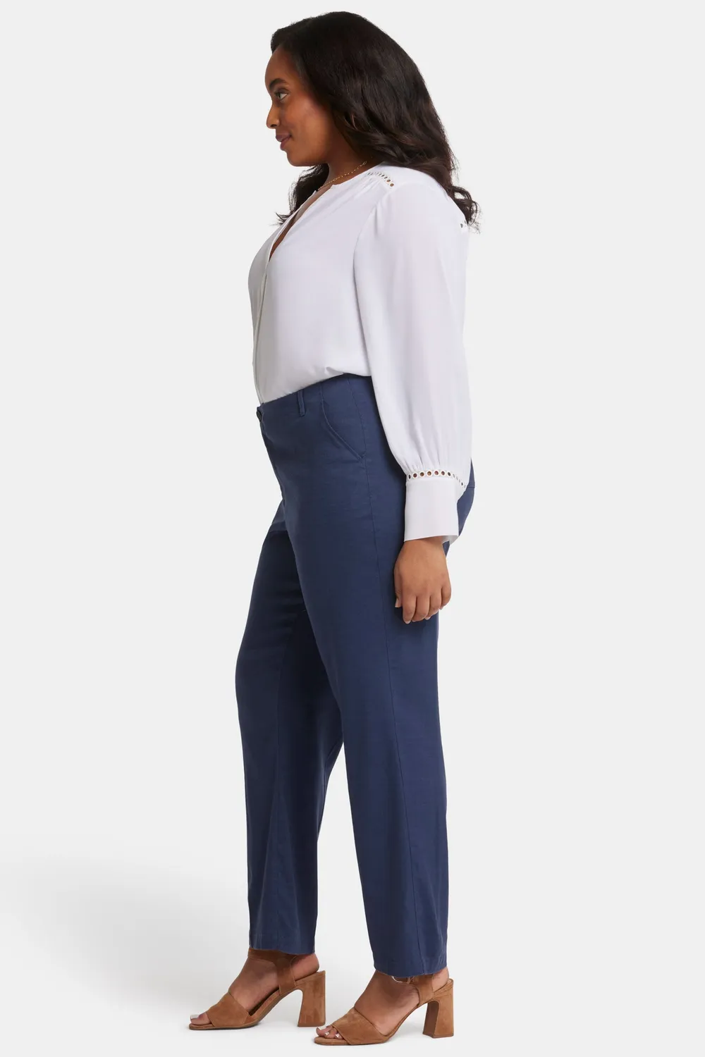 NYDJ Marilyn Straight Hose Plus Oxford Navy