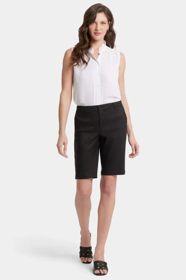 NYDJ Bermuda Shorts Schwarz Leinen