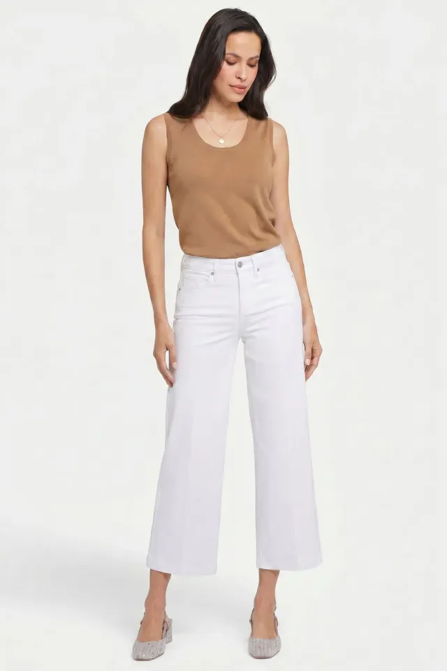 NYDJ Teresa Wide Leg Ankle Jeans Optic White Weiß
