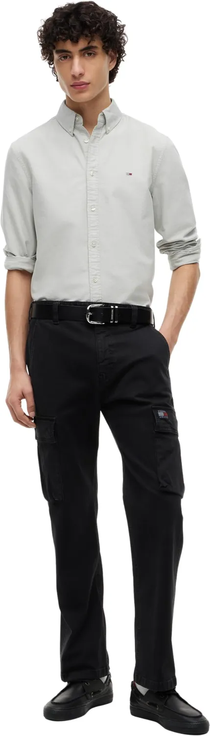Tommy Jeans Oxford Hemd Langarm Regular Fit XXL Grün Baumwolle
