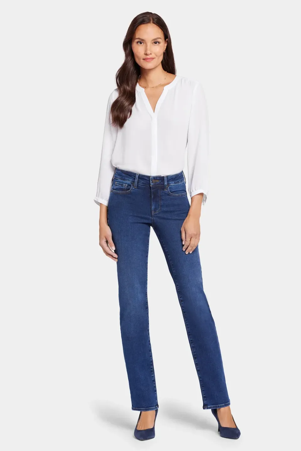 NYDJ Marilyn Straight Jeans Cooper Dunkelblau