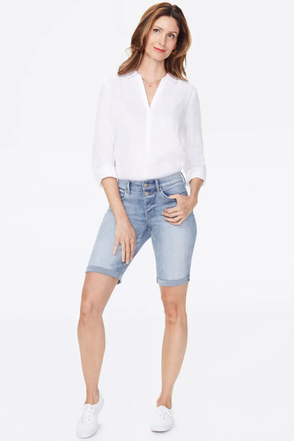 NYDJ Briella 11 Inch Shorts Biscayne Denim