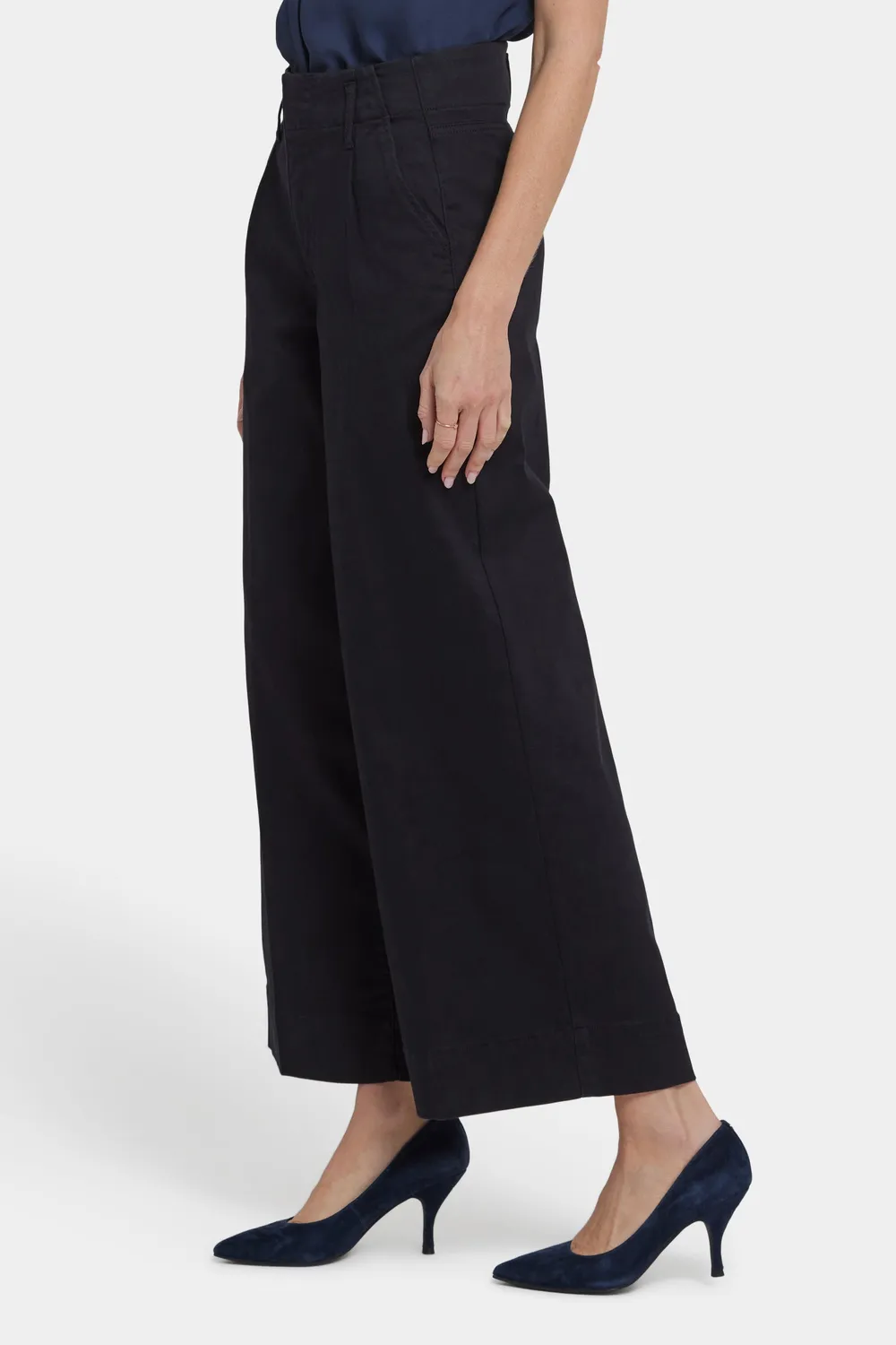 NYDJ Mona Wide Leg Trouser Jeans Schwarz 30er Länge