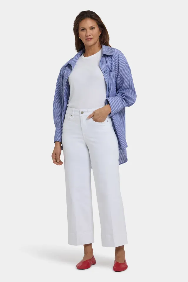 NYDJ Teresa Wide Leg Ankle Jeans Optic White weiß