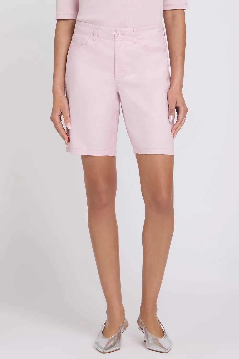 NYDJ 5 Pocket Bermuda Shorts Helllila Leinen