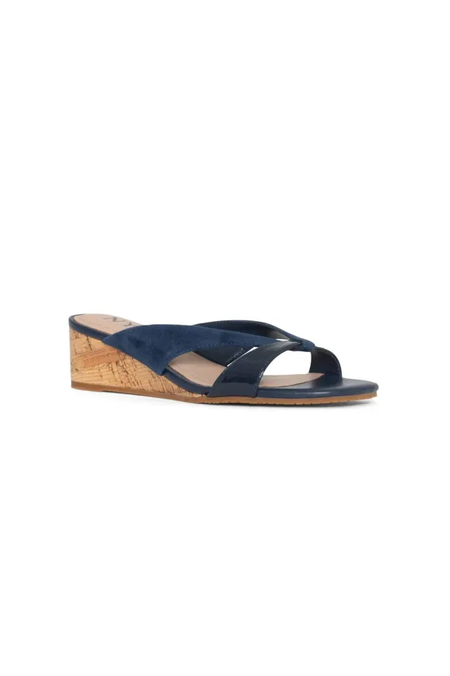 NYDJ Contessa Keilsandalen Navy Gr. 5-11 Absatz