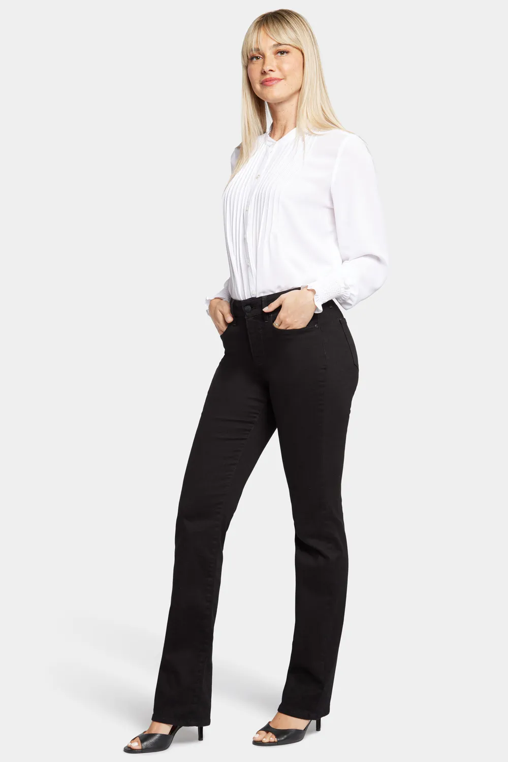 NYDJ Marilyn Straight Jeans Schwarz gerader Schnitt