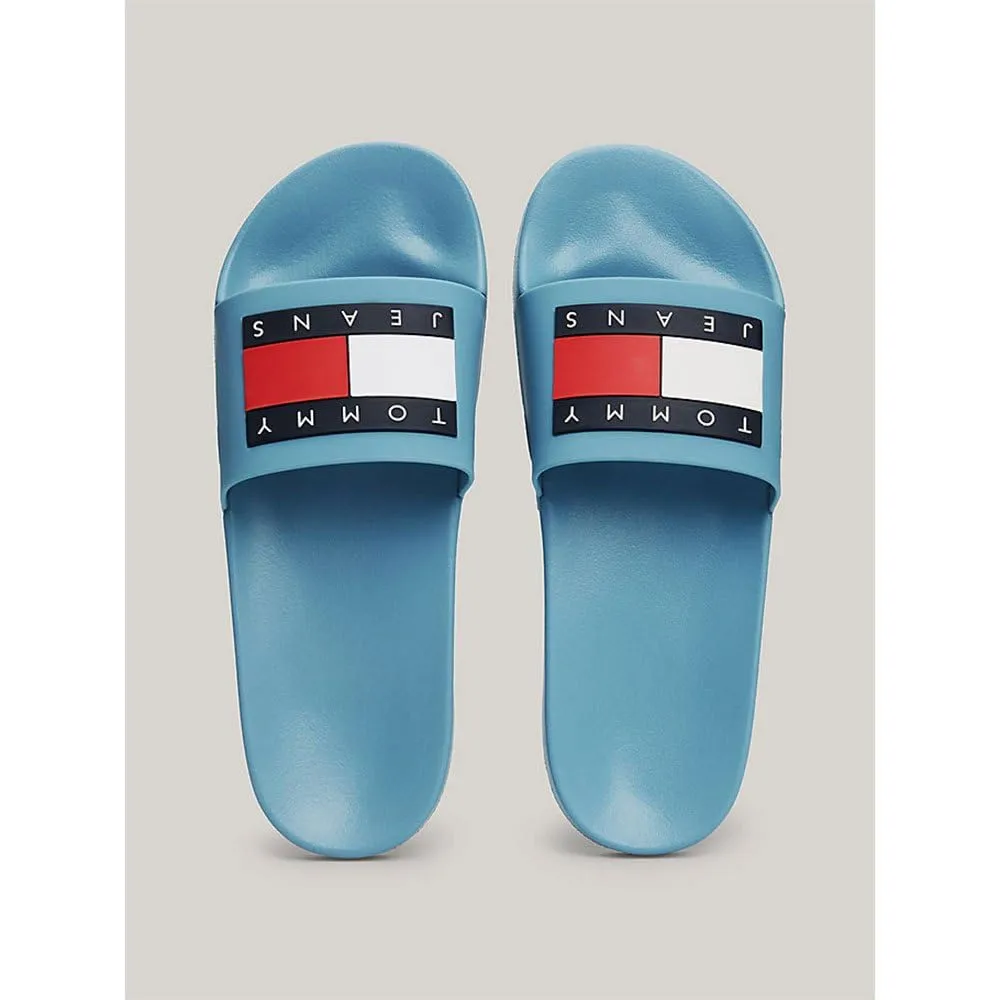 Tommy Jeans Pool Slide Badelatschen Herren Blau 42