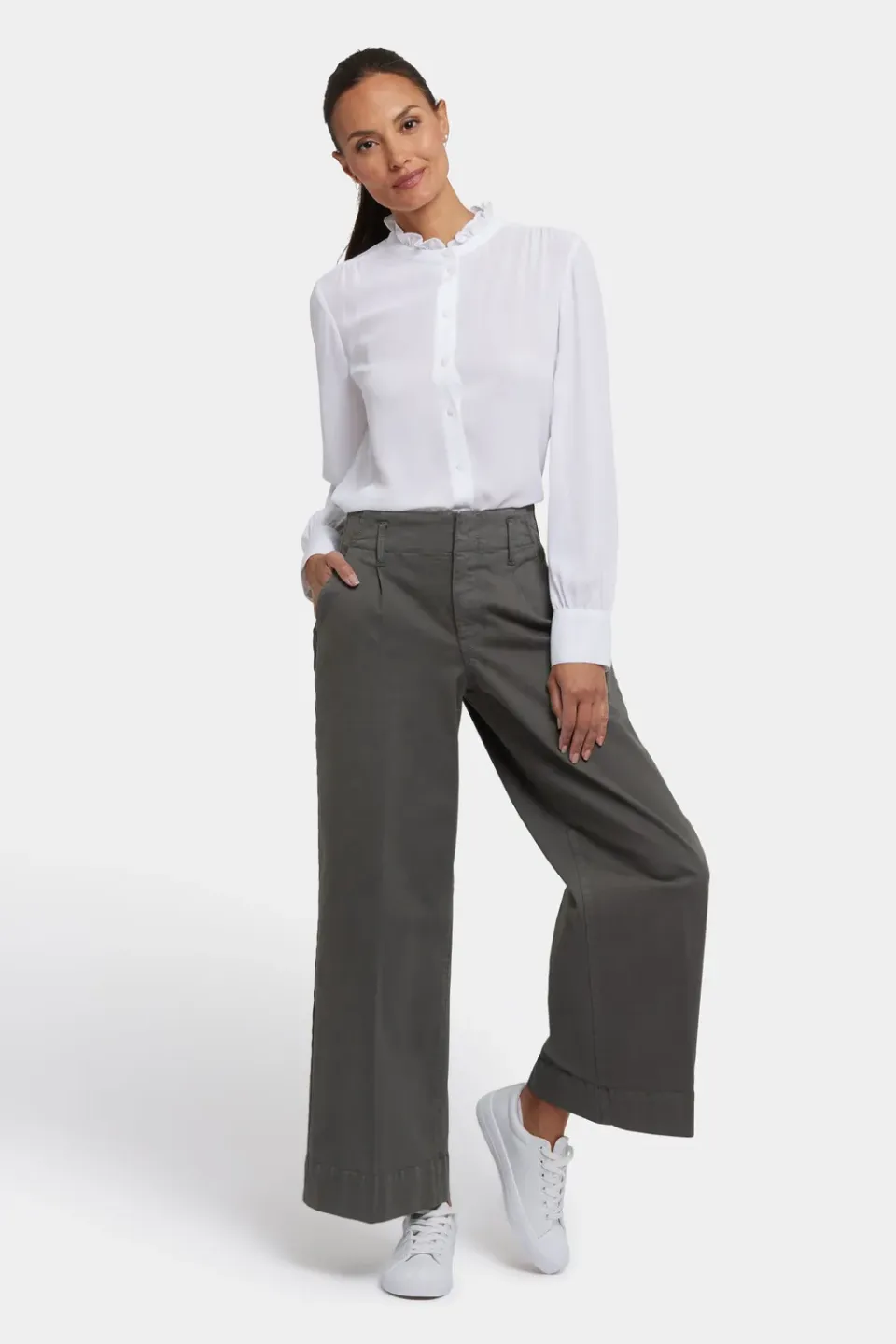 NYDJ Mona Wide Leg Trouser Jeans Vine Leaf grün