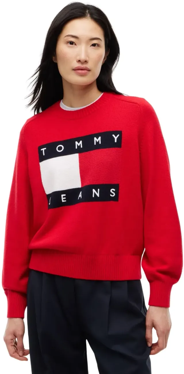 Tommy Jeans Flag Relaxed Fit Pullover Lavish Red 3XL