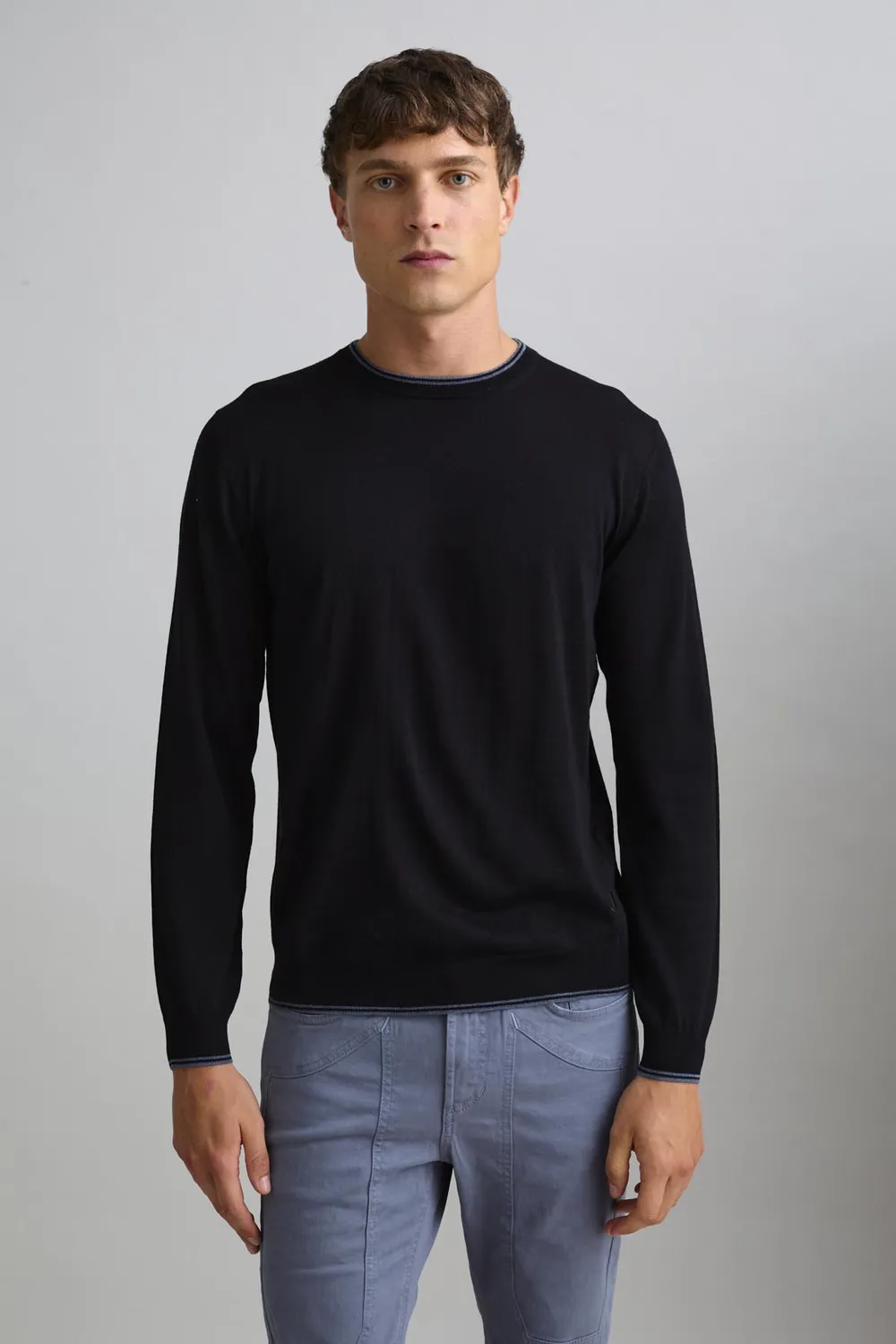 Jeckerson Girocollo Pullover Schwarz Wolle