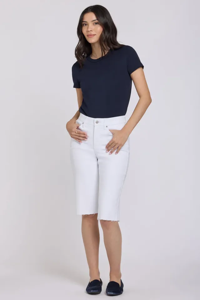 NYDJ Kristie 80s Bermuda Shorts Petite Optic White