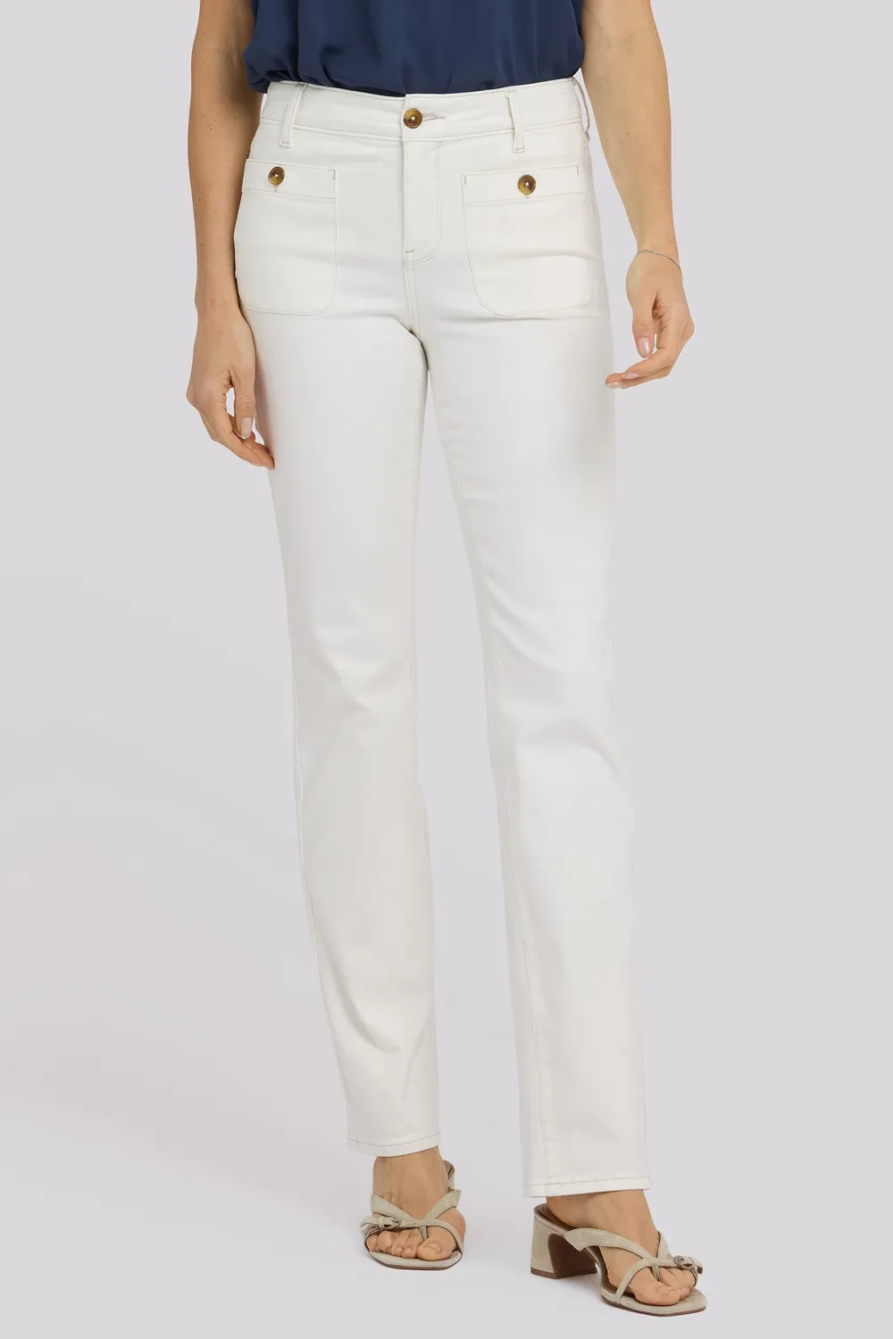 NYDJ Marilyn Straight Tall Jeans Vintage White lang