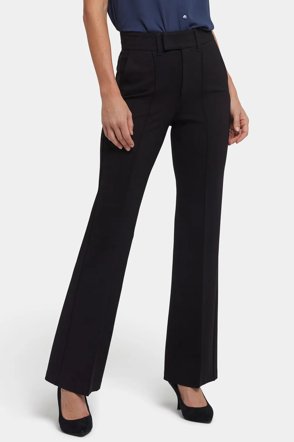 NYDJ High Rise Bootcut Stoffhose Schwarz