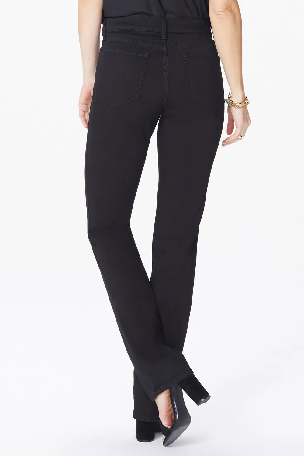 NYDJ Marilyn Straight Hose Petite Schwarz gerades Bein
