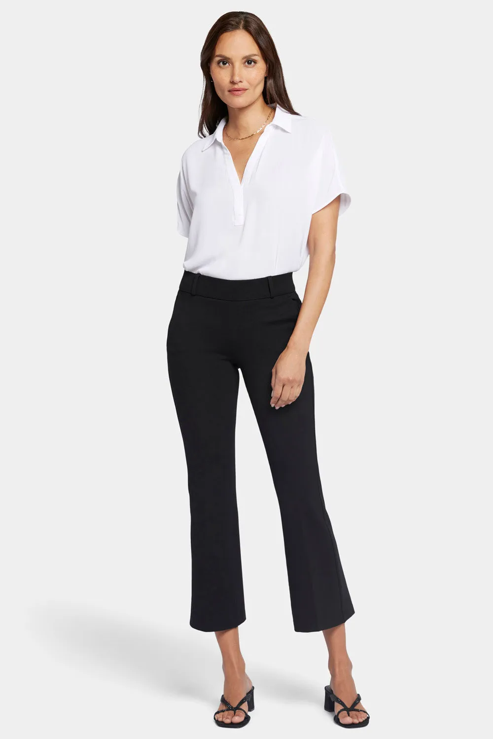 NYDJ Pull-On Flare-Stoffhose Schwarz Kompression