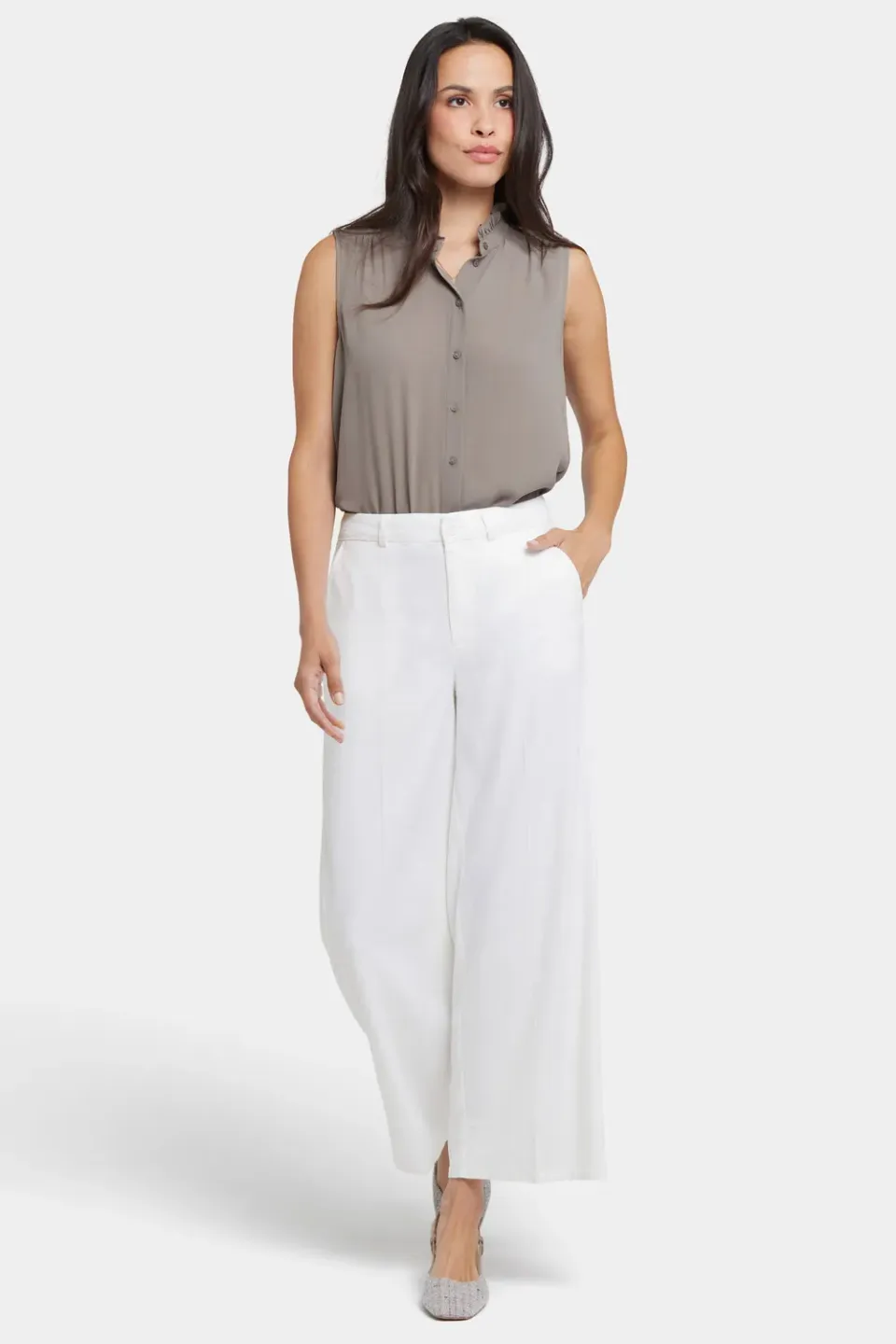 NYDJ Morgan Trouser Stoffhose Weiß Leinen