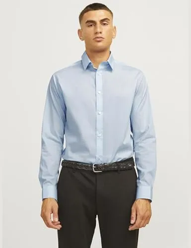 JJ Rebel Jrebgavin Solid Shirt Ls Noos Hemd Blau XS