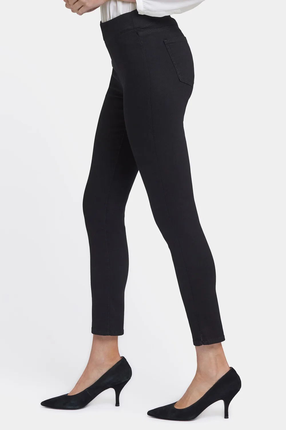 NYDJ Skinny Ankle Pull-On Jeans Schwarz Stretch
