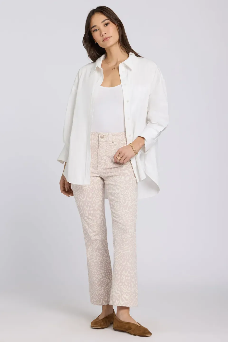 NYDJ Billie Mini Bootcut Petite Jeans Snow Leopard
