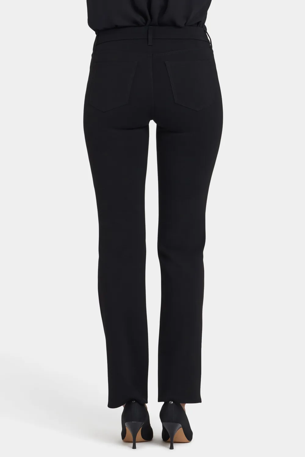 NYDJ Marilyn Straight Hose Schwarz Kunstleder