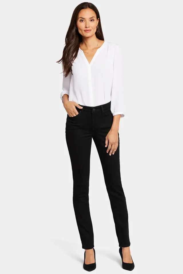 NYDJ Alina Skinny Jeans Black Damen Skinny Schwarz Figurformend