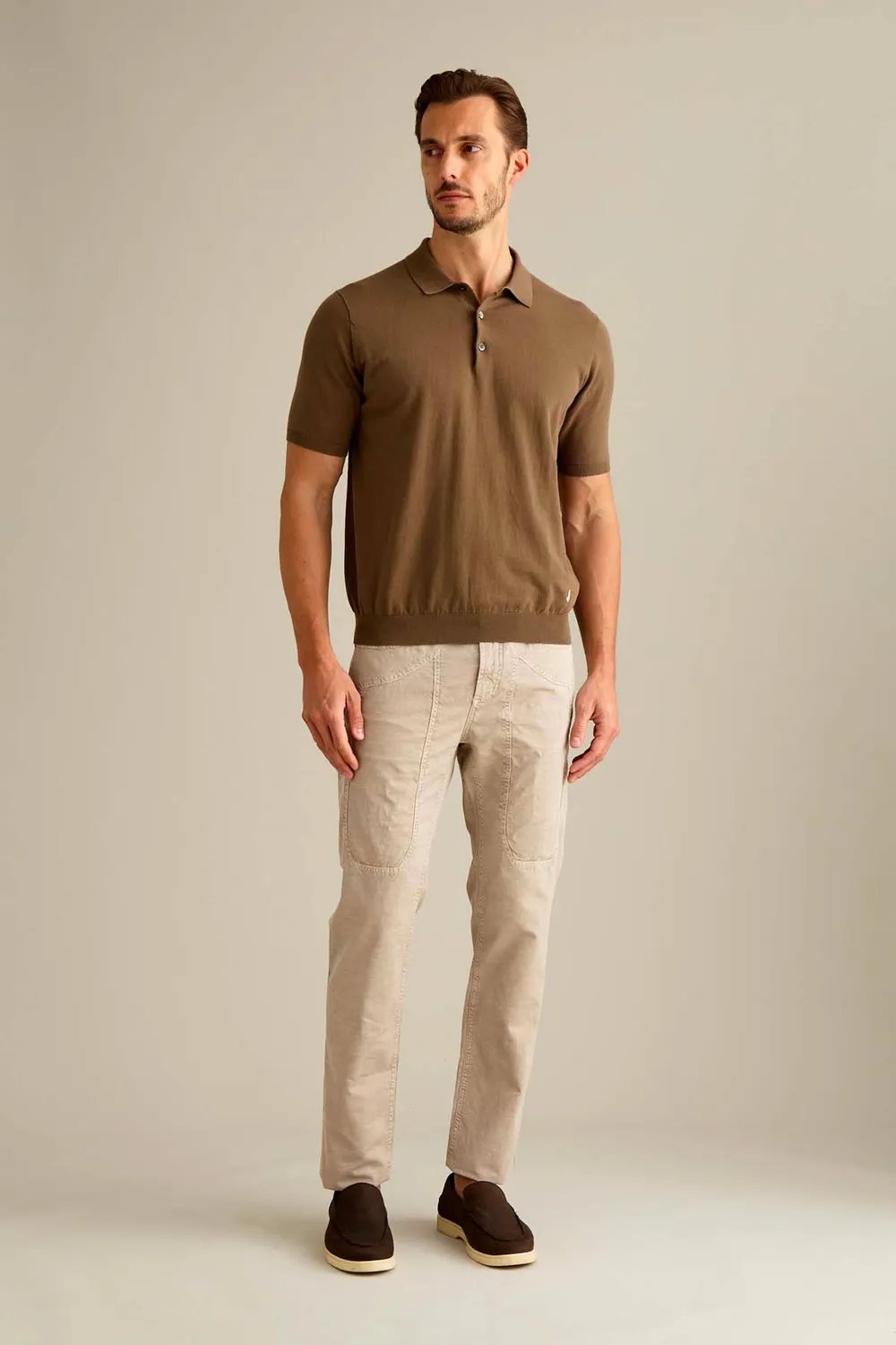 Jeckerson John Hose beige Zement Slim Fit Leinen-Mix