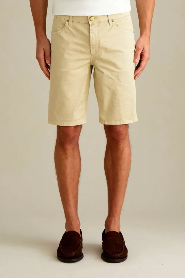 Jeckerson Jo Bermuda beige hell Slim Fit Baumwolle