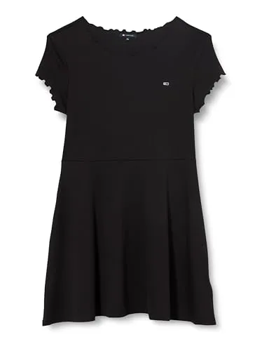 Tommy Jeans Babylock Fit & Flare Mini Kleid Schwarz XL ausgestellt