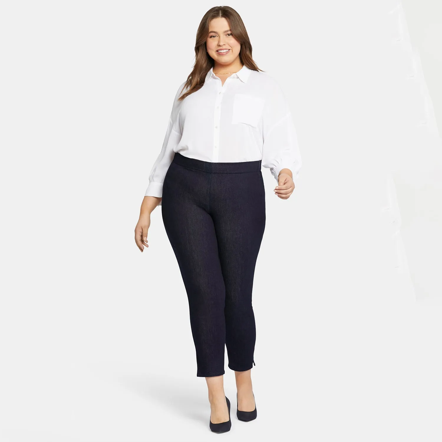 NYDJ Skinny Ankle Jeans Rinse Plus Size Pull-On