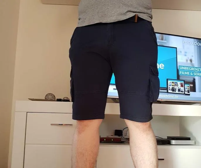Alessandro Salvarini Cargo Shorts AS-037 Schwarz mit Gürtel