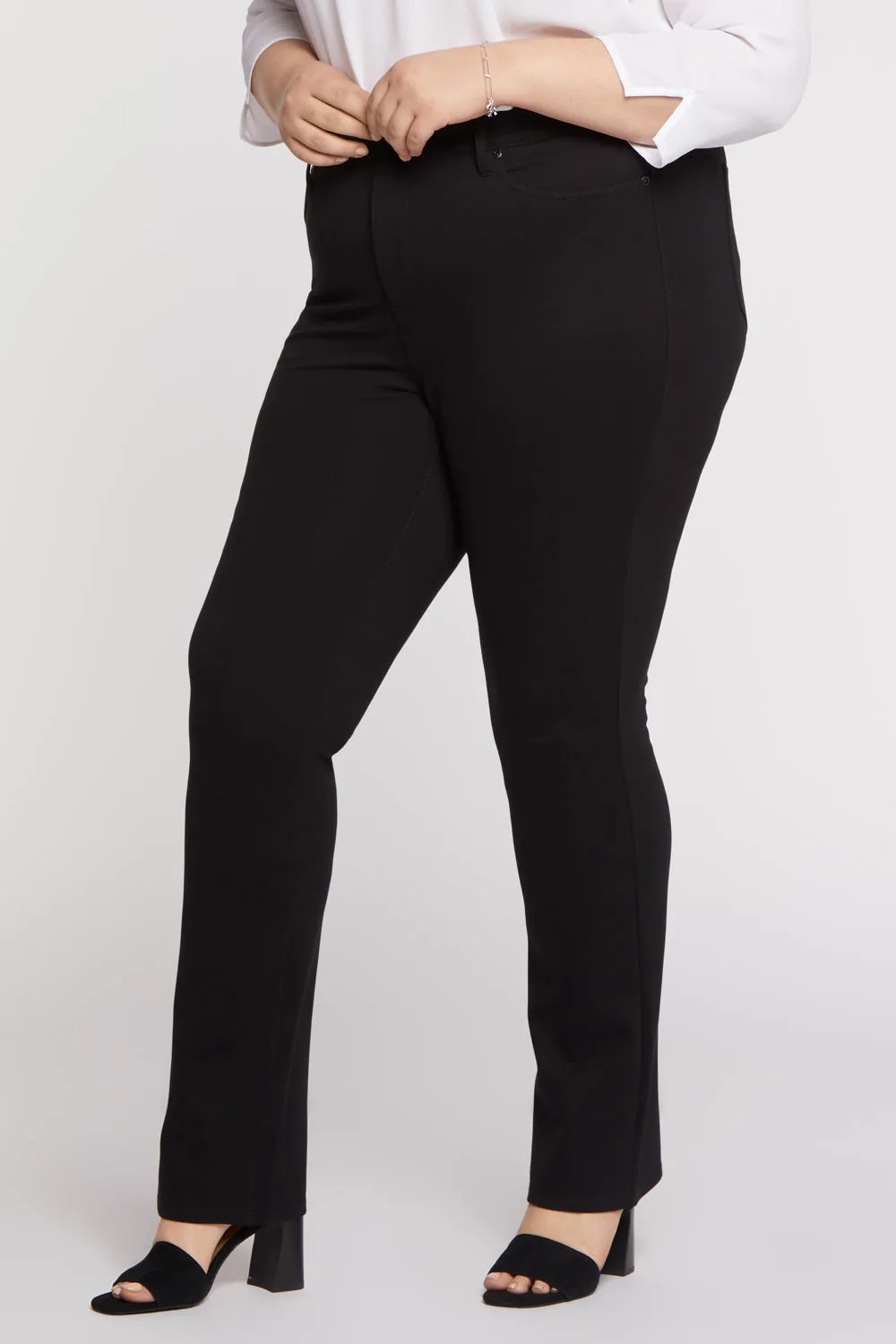 NYDJ Marilyn Straight Hose Schwarz Plus Size Ponte
