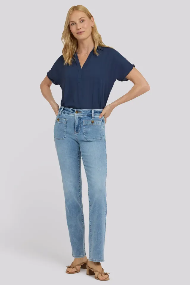 NYDJ Marilyn Straight Jeans Tall Mist Springs
